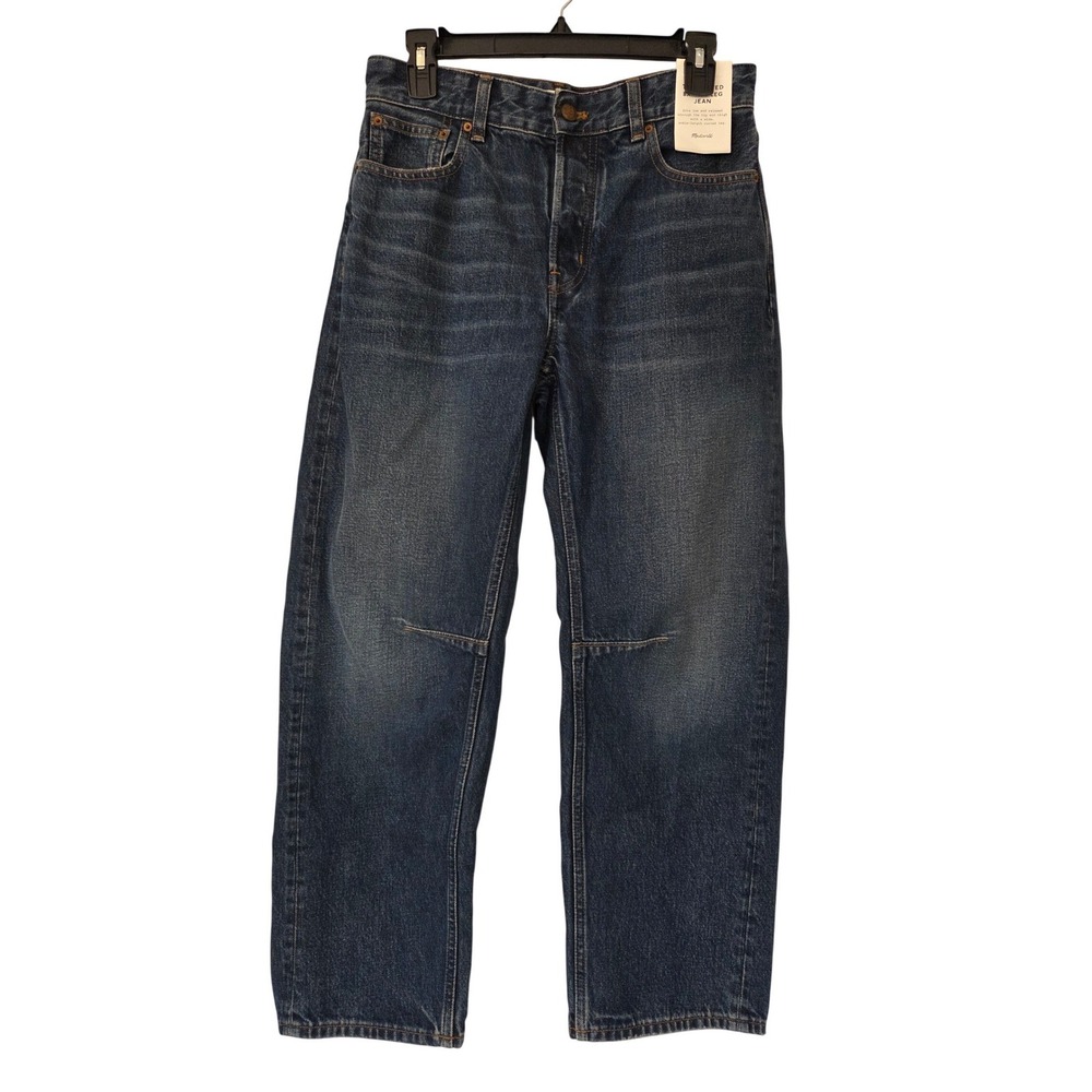 Madewell Dark Wash Blue Cropped Straight-Leg Jeans